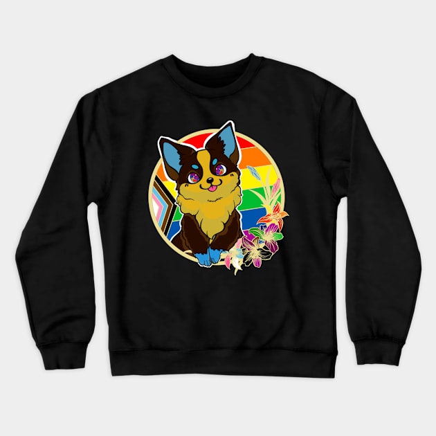 Progress Pride corgi Crewneck Sweatshirt by ThBlkBirdDaliah